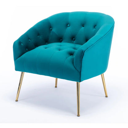 Barrel Chair: 28.4'' Wide Tufted Velvet Barrel Chair