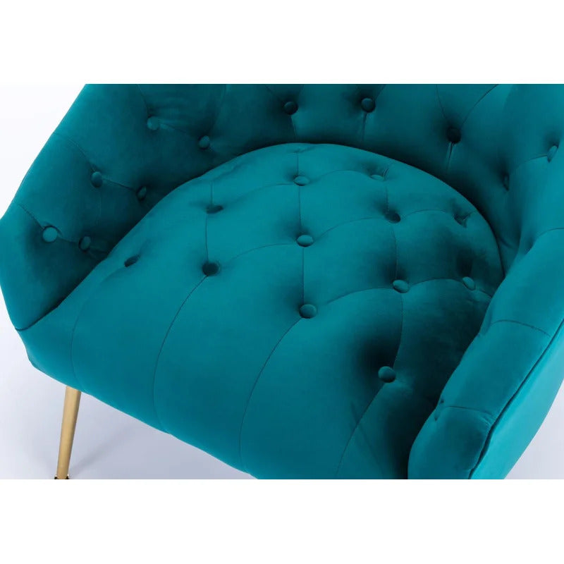 Barrel Chair: 28.4'' Wide Tufted Velvet Barrel Chair