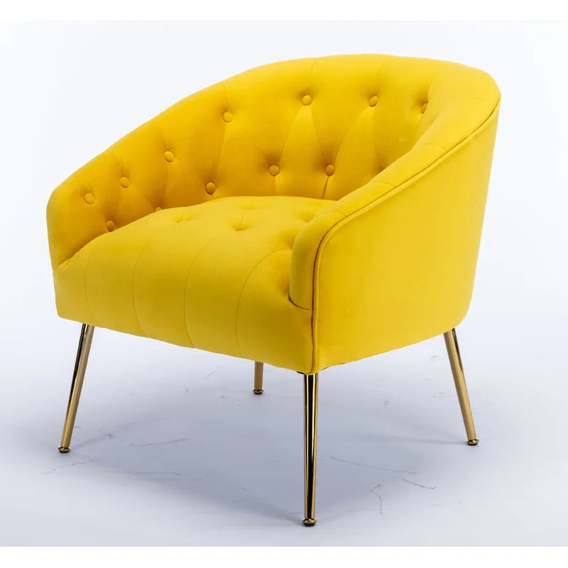 Barrel Chair: 28.4'' Wide Tufted Velvet Barrel Chair