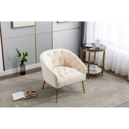 Barrel Chair: 28.4'' Wide Tufted Velvet Barrel Chair