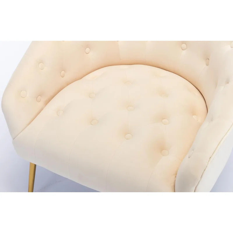 Barrel Chair: 28.4'' Wide Tufted Velvet Barrel Chair