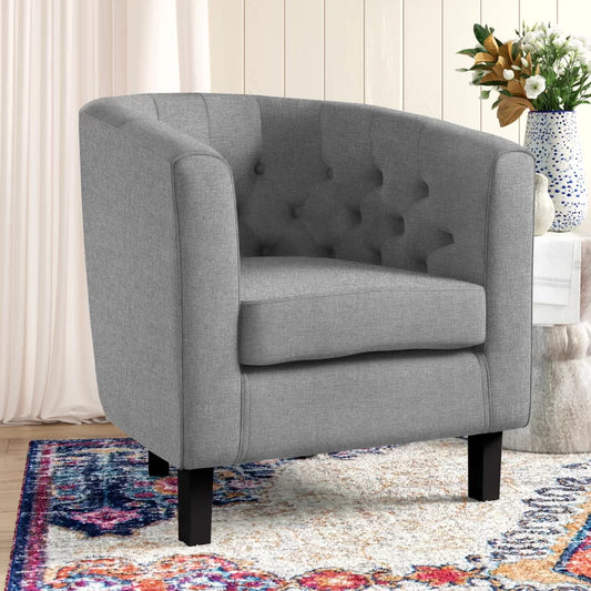 Barrel Chair: 28.5'' Wide Tufted Barrel Chair