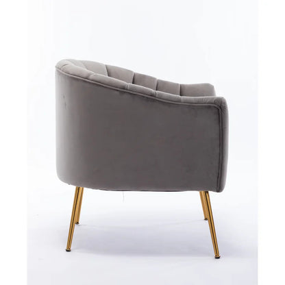 Barrel Chair: 28'' Wide Tufted Velvet Barrel Chair