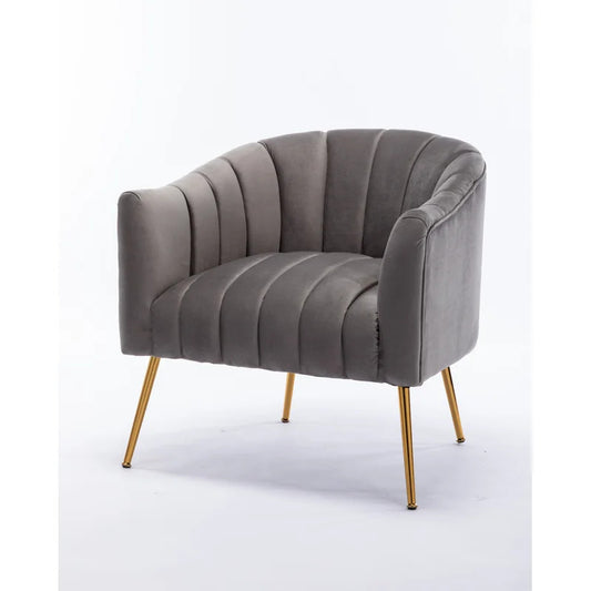 Barrel Chair: 28'' Wide Tufted Velvet Barrel Chair
