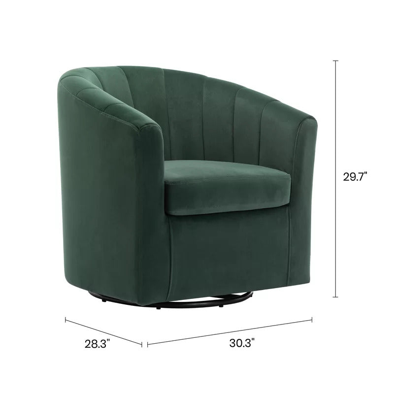 Barrel Chair:  30.3'' Wide Velvet Barrel Chair