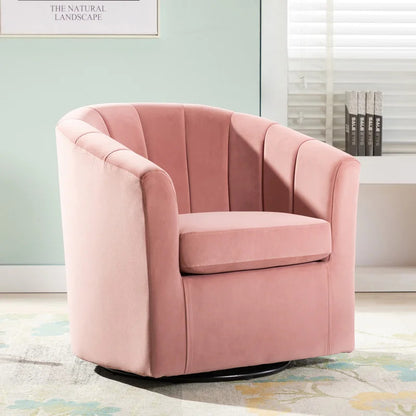 Barrel Chair:  30.3'' Wide Velvet Barrel Chair