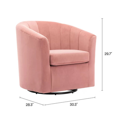 Barrel Chair:  30.3'' Wide Velvet Barrel Chair