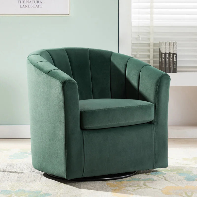 Barrel Chair:  30.3'' Wide Velvet Barrel Chair