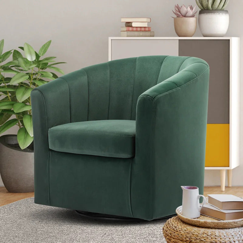 Barrel Chair:  30.3'' Wide Velvet Barrel Chair