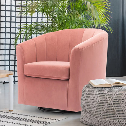 Barrel Chair:  30.3'' Wide Velvet Barrel Chair
