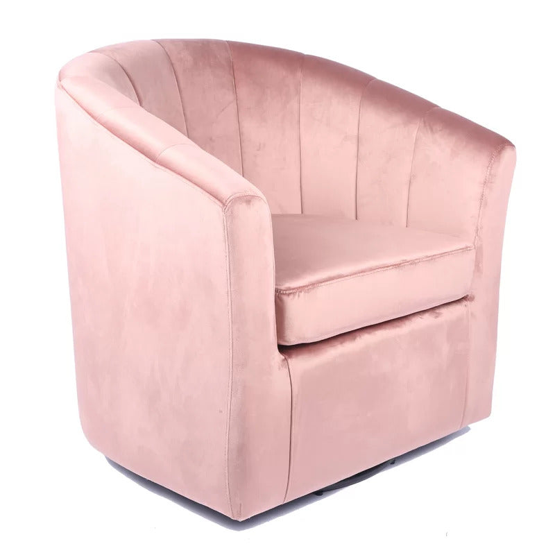 Barrel Chair: 30.7'' Wide Velvet Barrel Chair