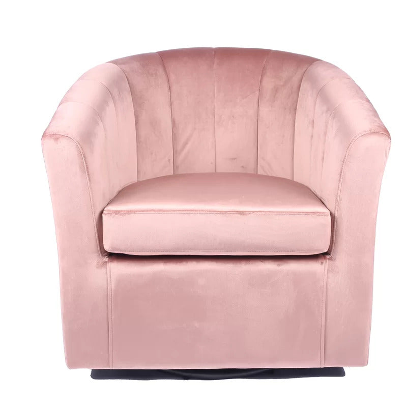 Barrel Chair: 30.7'' Wide Velvet Barrel Chair