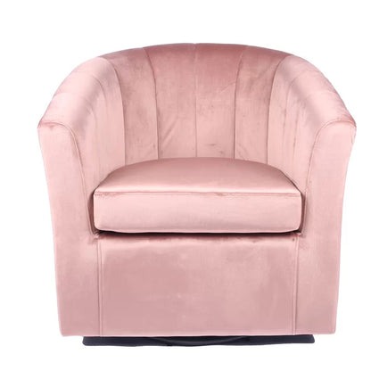 Barrel Chair: 30.7'' Wide Velvet Barrel Chair