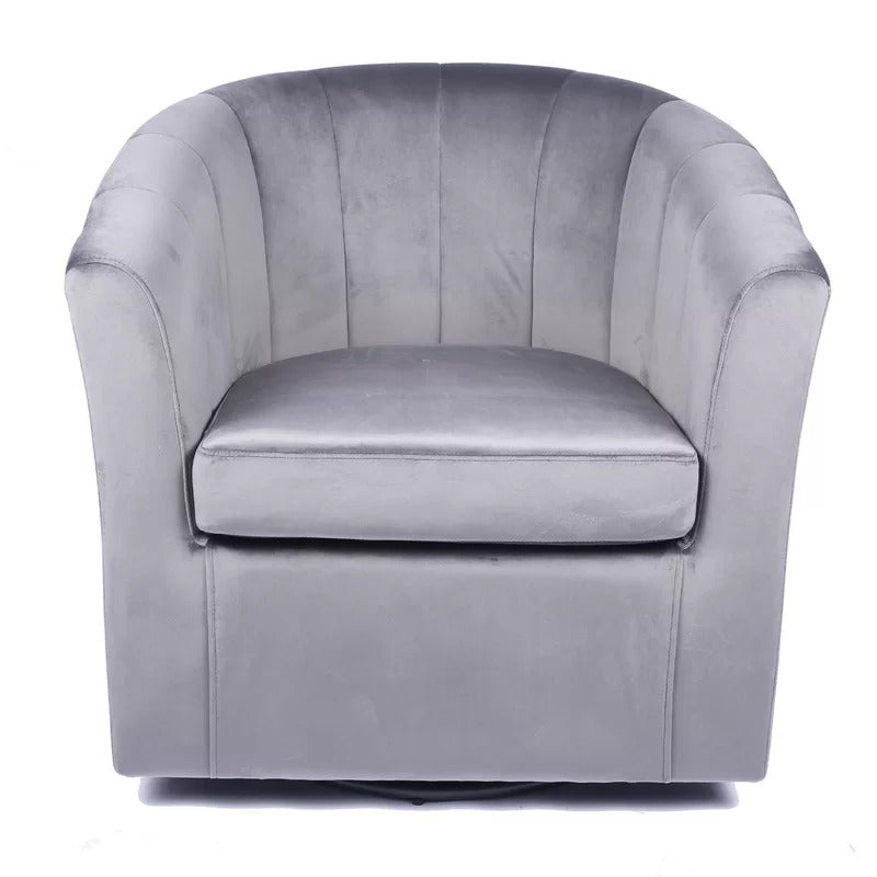 Barrel Chair: 30.7'' Wide Velvet Barrel Chair