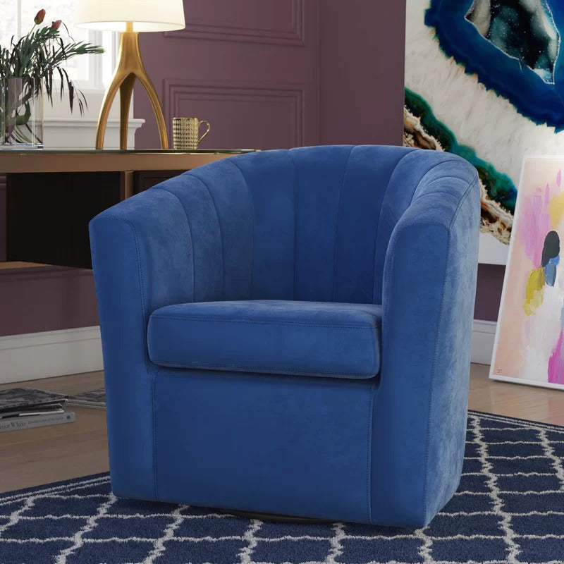 Barrel Chair: 30.7'' Wide Velvet Barrel Chair