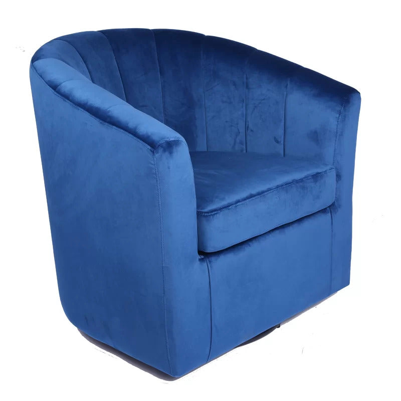 Barrel Chair: 30.7'' Wide Velvet Barrel Chair