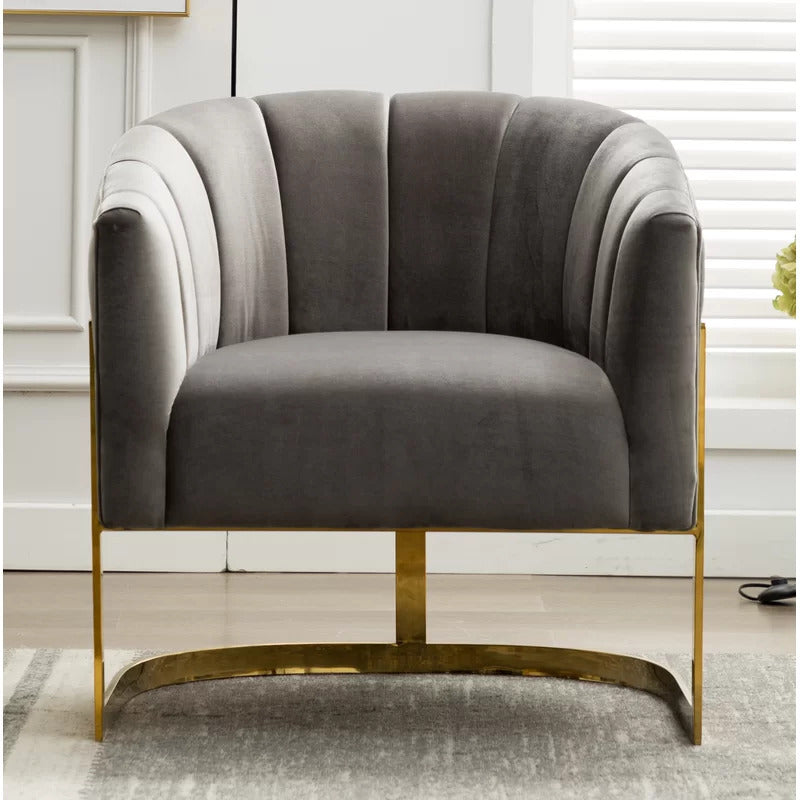 Barrel Chair: 30'' Wide Velvet Barrel Chair