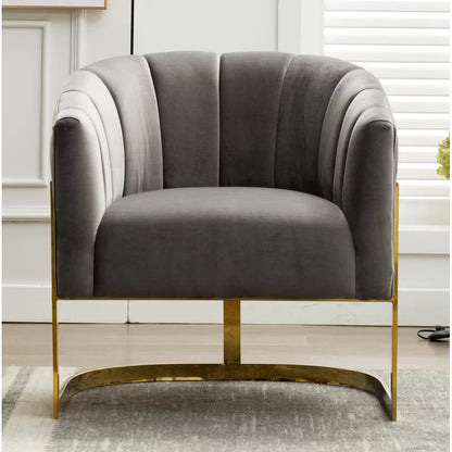 Barrel Chair: 30'' Wide Velvet Barrel Chair