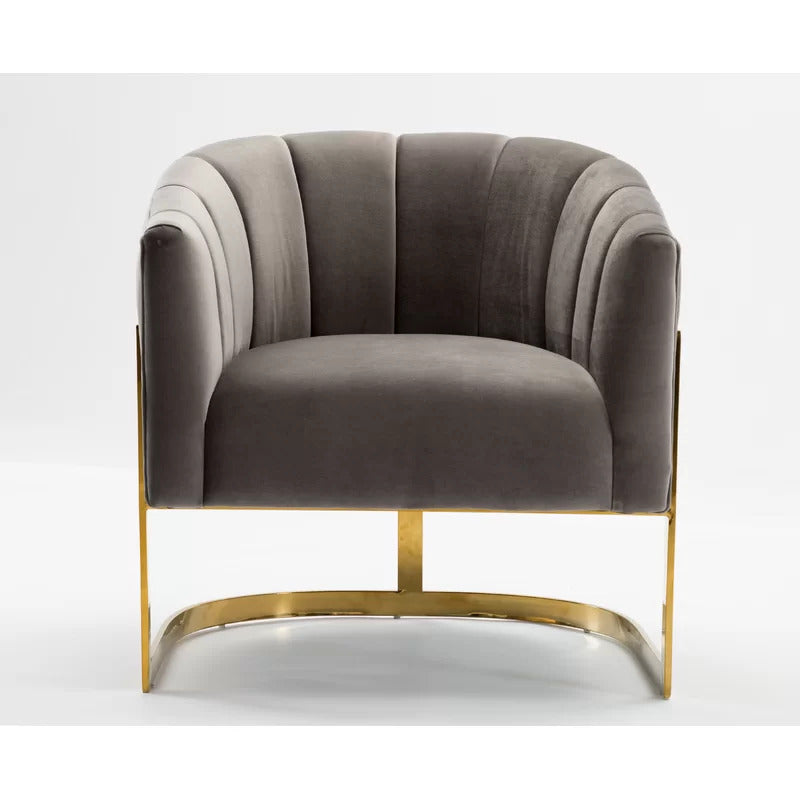 Barrel Chair: 30'' Wide Velvet Barrel Chair