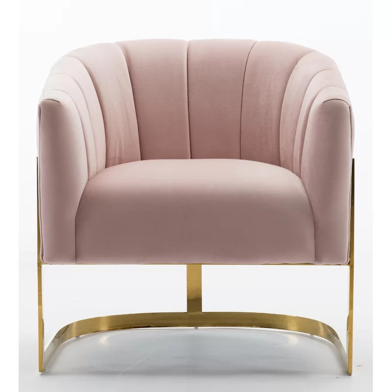 Barrel Chair: 30'' Wide Velvet Barrel Chair