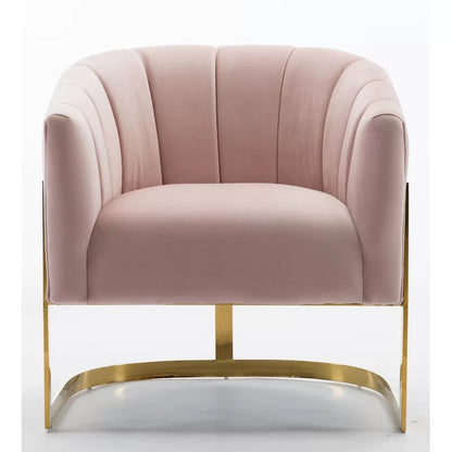 Barrel Chair: 30'' Wide Velvet Barrel Chair
