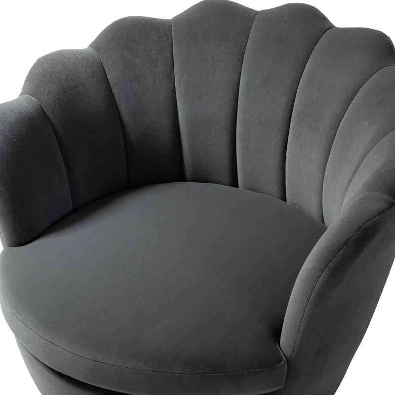 Barrel Chair: 30'' Wide Velvet Barrel Chair