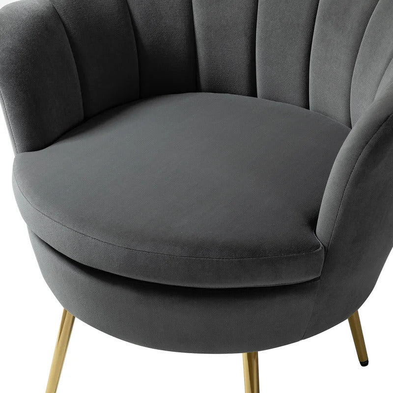 Barrel Chair: 30'' Wide Velvet Barrel Chair