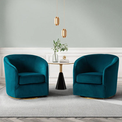 Barrel Chair: 31.5'' Wide Velvet Barrel Chair (Set of 2)