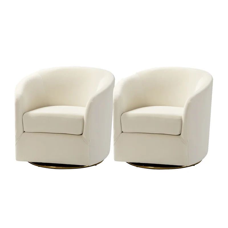 Barrel Chair: 31.5'' Wide Velvet Barrel Chair (Set of 2)