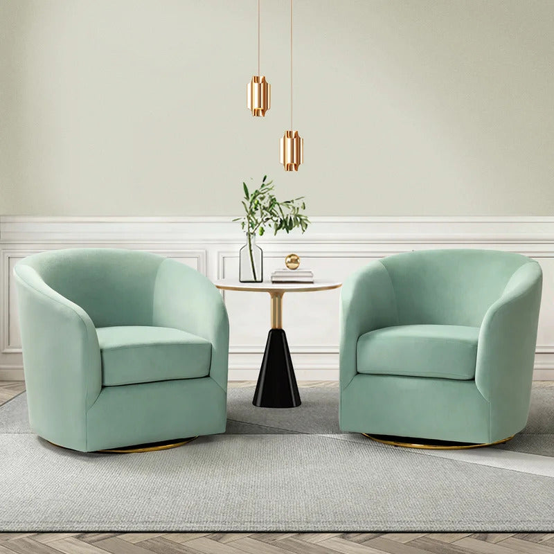 Barrel Chair: 31.5'' Wide Velvet Barrel Chair (Set of 2)