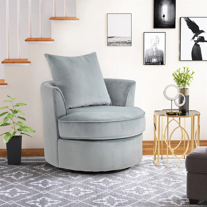 Barrel Chair: 31.6'' Wide Velvet Barrel Chair