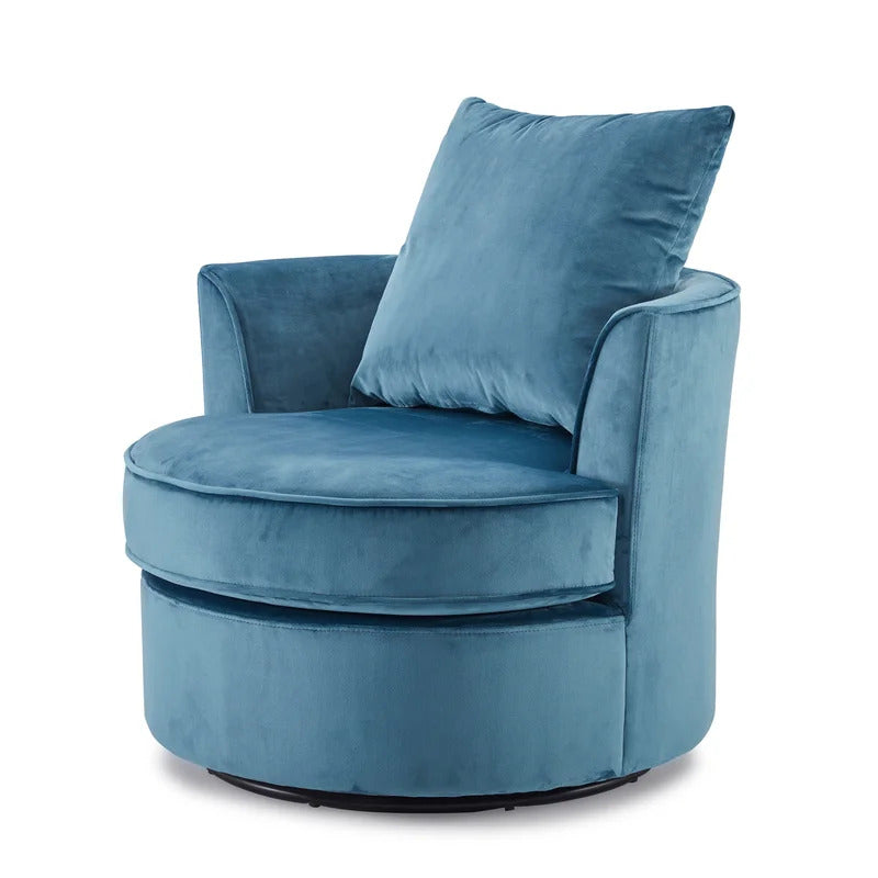 Barrel Chair: 31.6'' Wide Velvet Barrel Chair