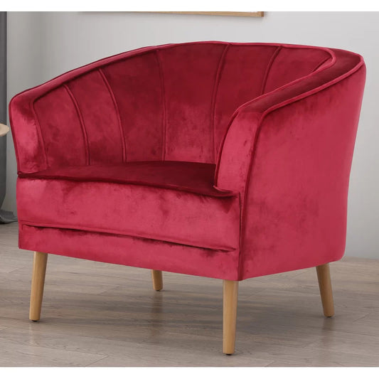 Barrel Chair: 32.5'' Wide Tufted Velvet Barrel Chair