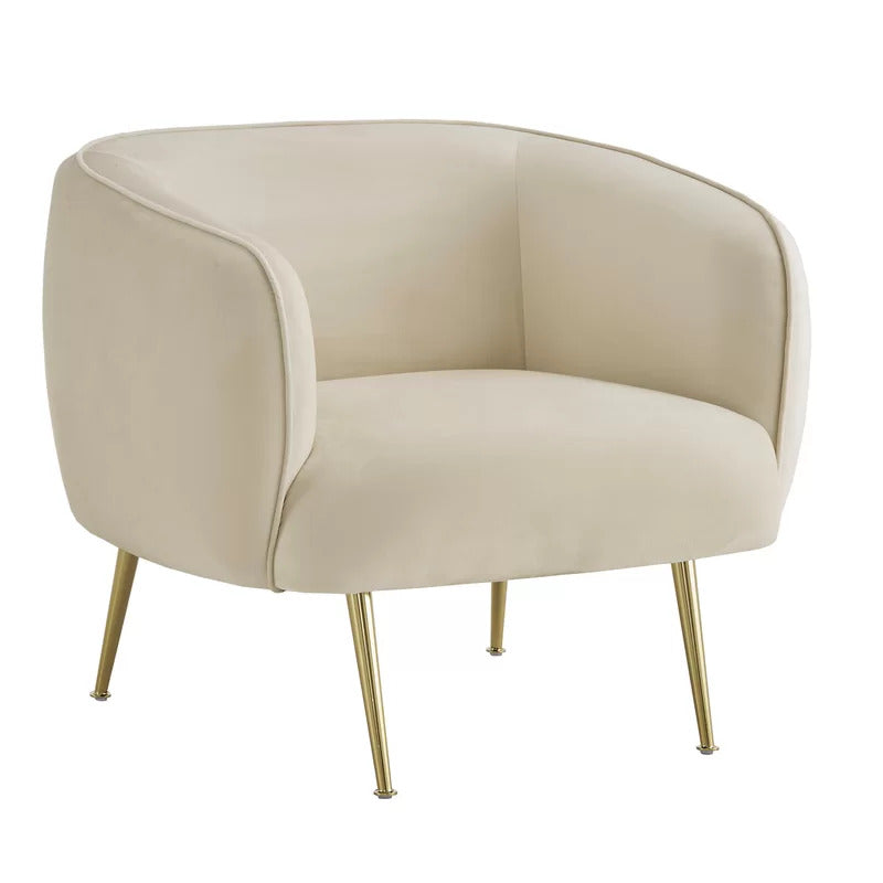 Barrel Chair: 34'' Wide Velvet Barrel Chair