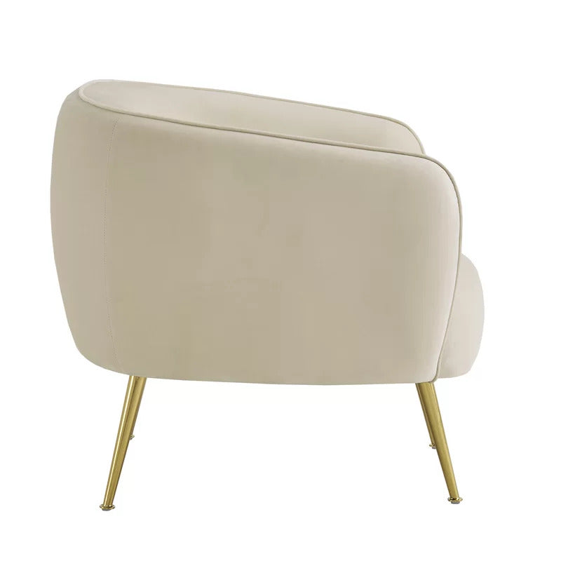 Barrel Chair: 34'' Wide Velvet Barrel Chair