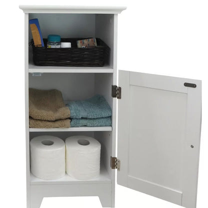 Bathroom Cabinets: 13.37" W x 27.63" H x 12" D Free-Standing Bathroom Cabinet