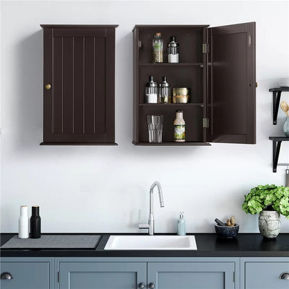 Bathroom Cabinets: 14'' W x 22'' H x 8'' D Wall Mounted Wall Cabinet