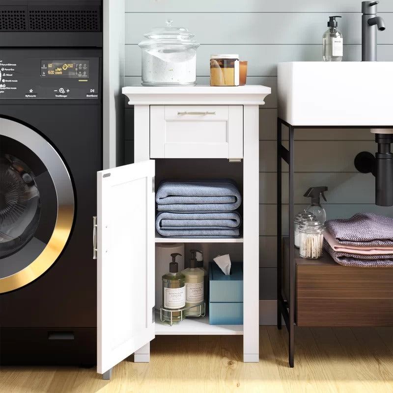 Bathroom Cabinets: 15.75'' W x 30.25'' H x 11.81'' D Free-Standing Bathroom Cabinet