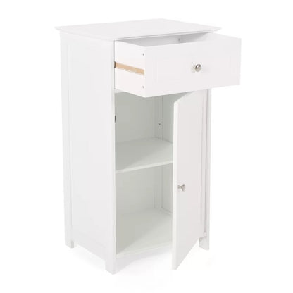 Bathroom Cabinets: 17'' W x 30.25'' H x 13.5'' D Free-Standing Bathroom Cabinet