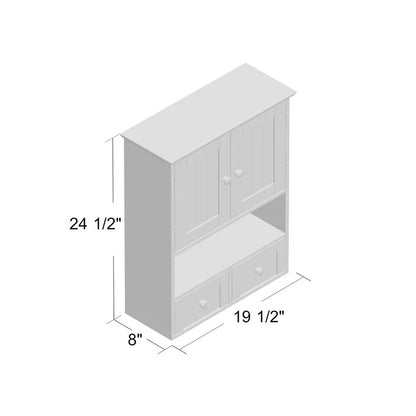 Bathroom Cabinets: 19.5'' W x 24.5'' H x 8'' D Wall Mounted Bathroom Cabinet