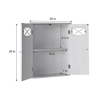 Bathroom Cabinets: 20'' W x 24'' H x 7'' D Wall Mounted Bathroom Cabinet