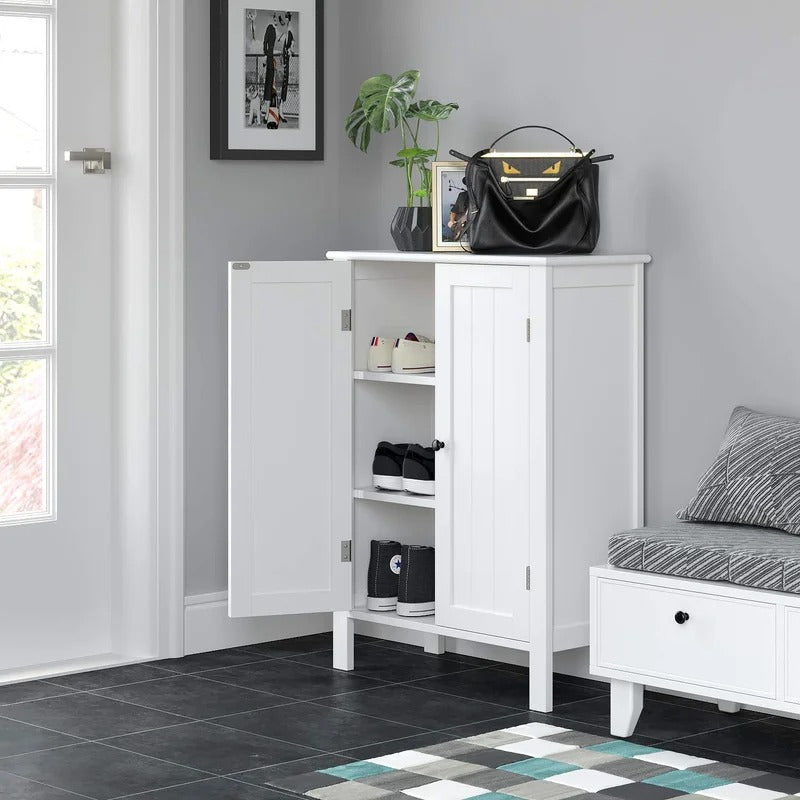 Bathroom Cabinets: 22.8'' W x 31.5'' H x 11'' D Free-Standing Bathroom Cabinet