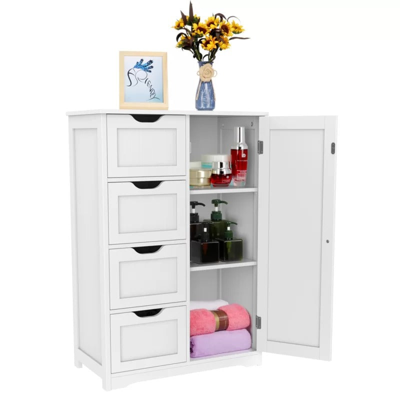 Bathroom Cabinets: 22'' W x 32'' H x 11.8'' D Free-Standing Bathroom Cabinet