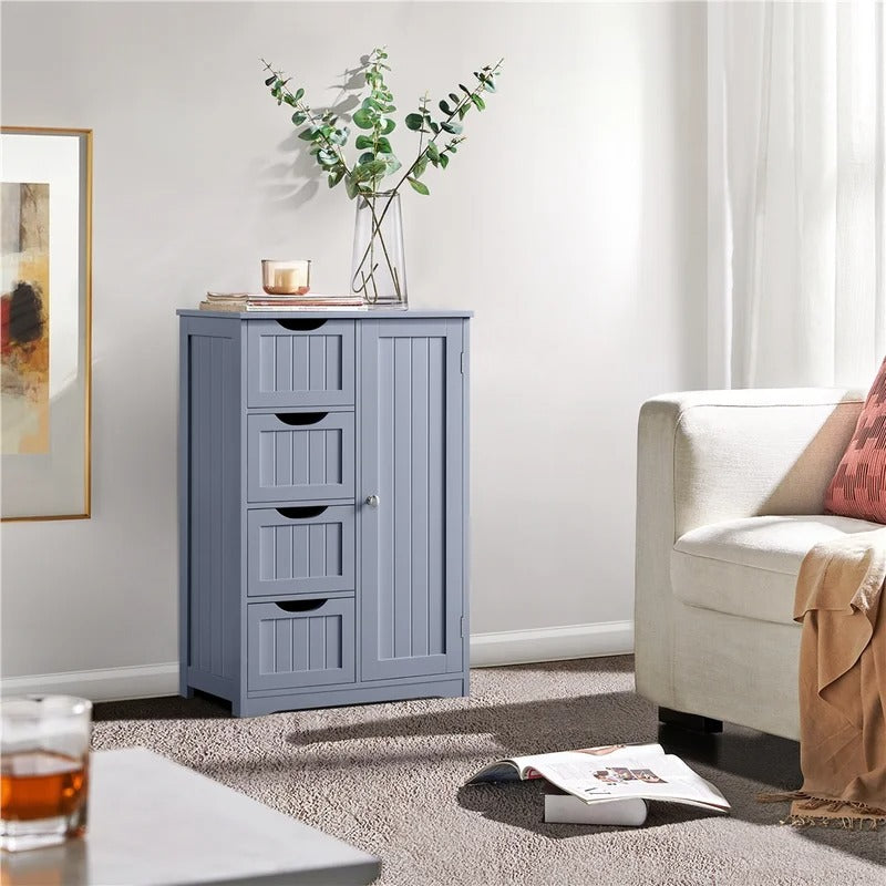 Bathroom Cabinets: 22'' W x 32'' H x 11.8'' D Free-Standing Bathroom Cabinet