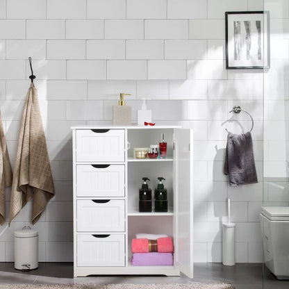 Bathroom Cabinets: 22'' W x 32'' H x 11.8'' D Free-Standing Bathroom Cabinet