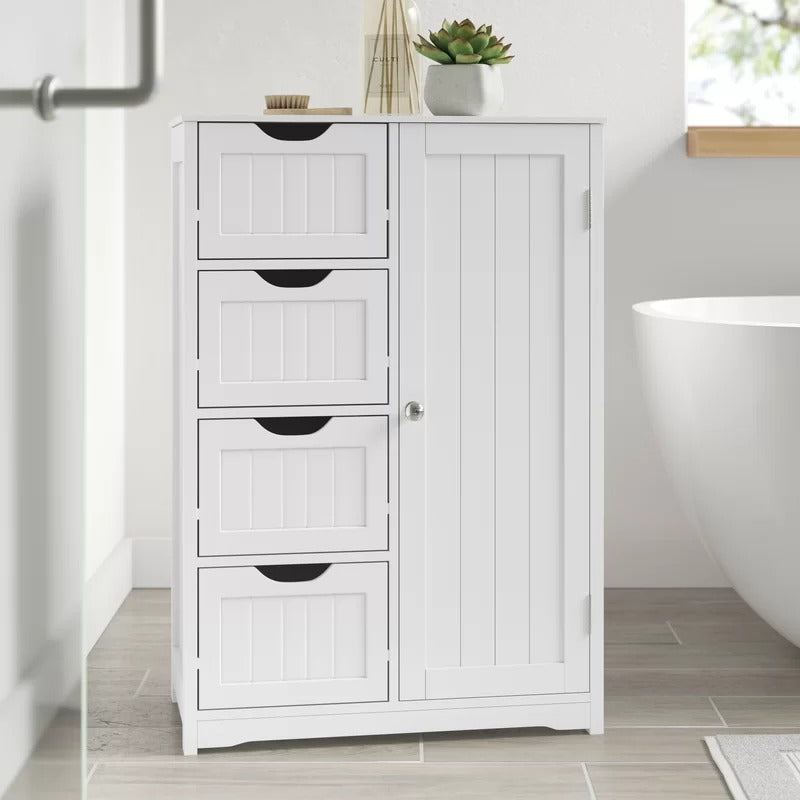 Bathroom Cabinets: 22'' W x 32'' H x 11.8'' D Free-Standing Bathroom Cabinet