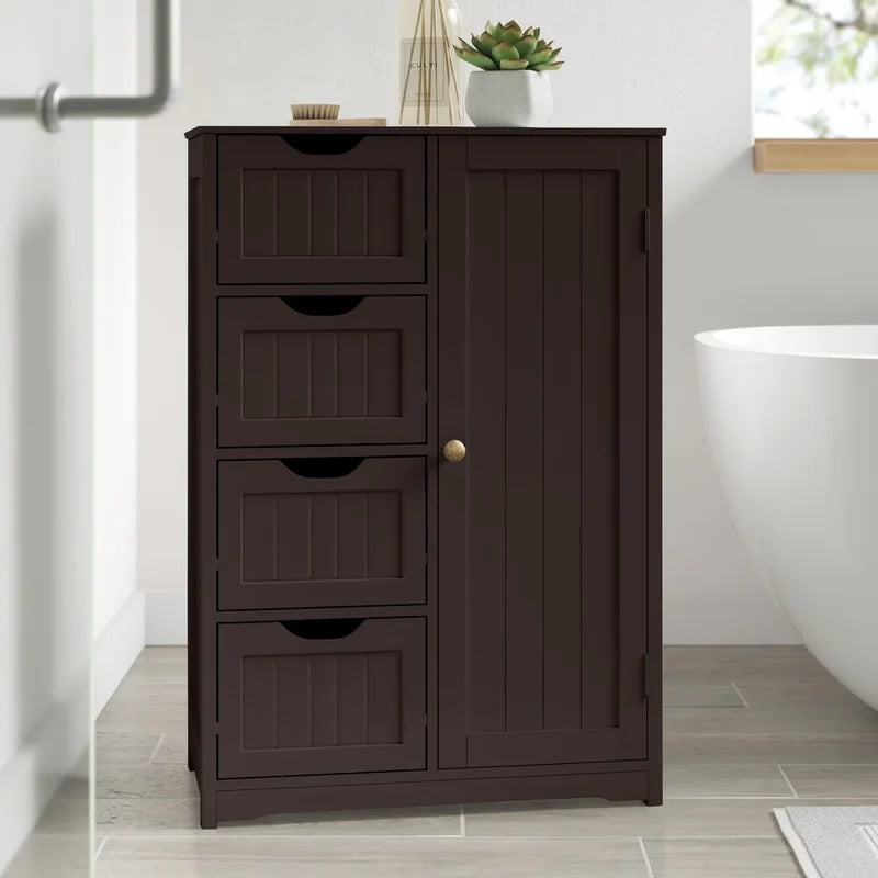 Bathroom Cabinets: 22'' W x 32'' H x 11.8'' D Free-Standing Bathroom Cabinet