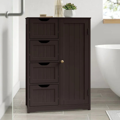 Bathroom Cabinets: 22'' W x 32'' H x 11.8'' D Free-Standing Bathroom Cabinet
