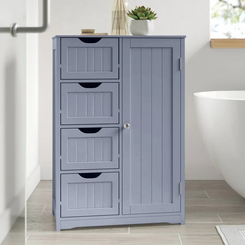 Bathroom Cabinets: 22'' W x 32'' H x 11.8'' D Free-Standing Bathroom Cabinet