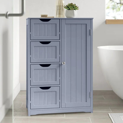 Bathroom Cabinets: 22'' W x 32'' H x 11.8'' D Free-Standing Bathroom Cabinet